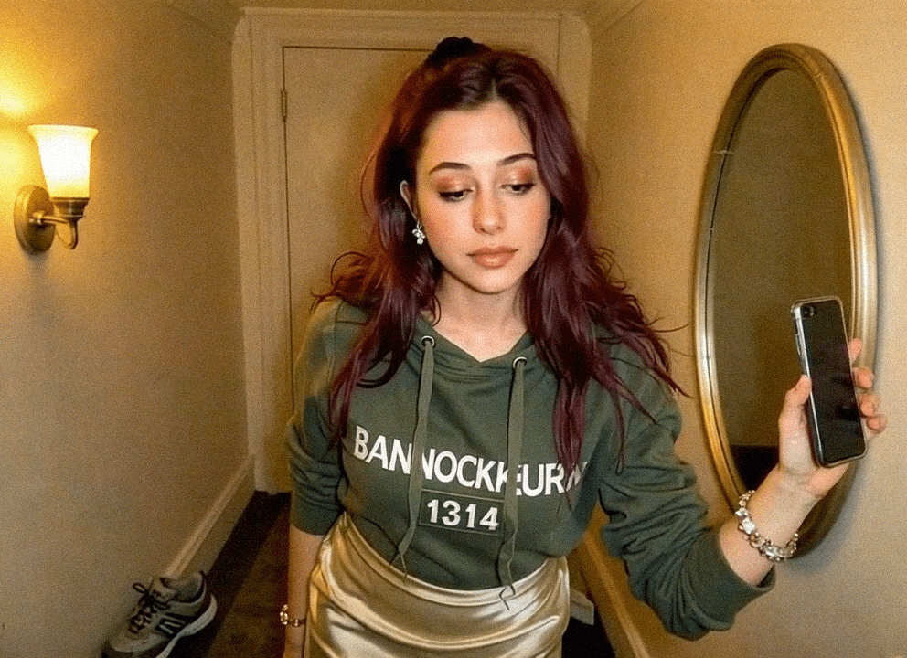 Emma-Jane MacKinnon-Lee taking a corridor selfie