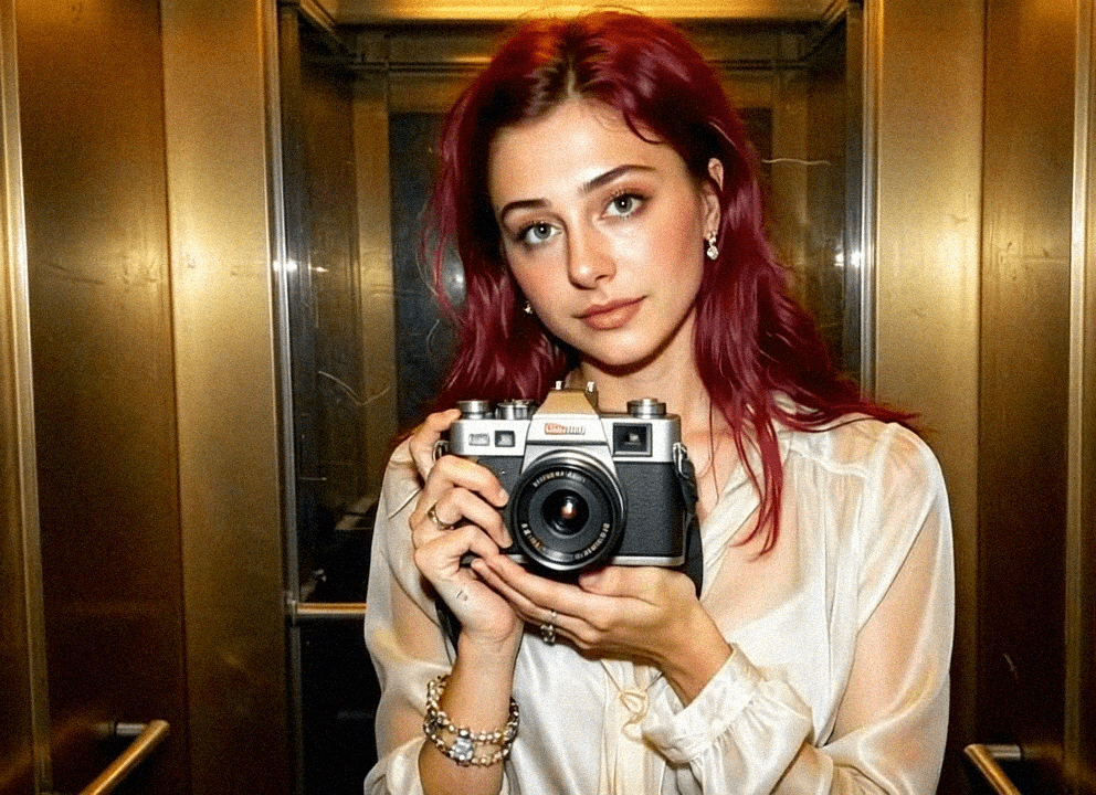 Emma-Jane MacKinnon-Lee, a selfie in the miami elevator