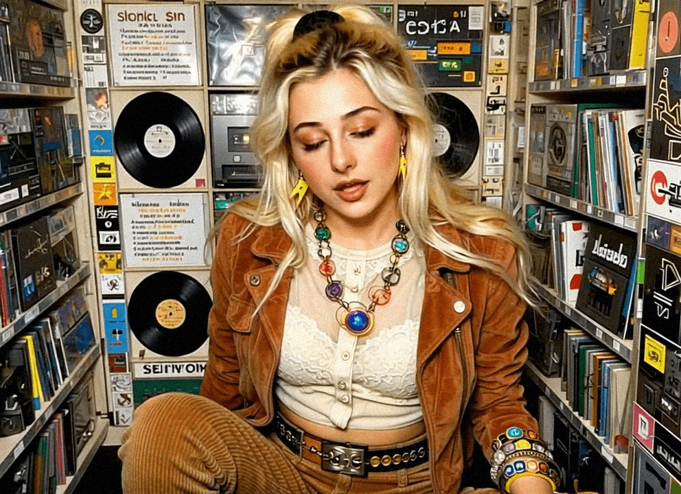 Emma-Jane MacKinnon-Lee in a record room