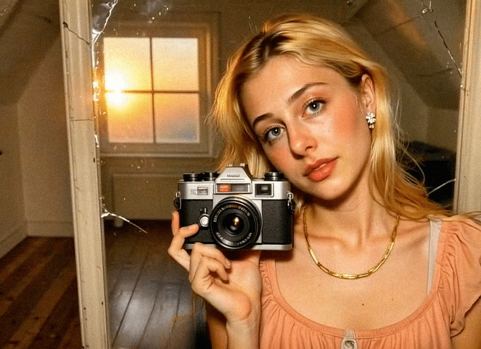 Emma-Jane MacKinnon-Lee taking a selfie in san francisco