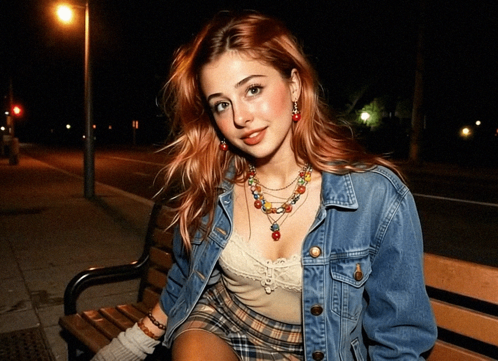 Emma-Jane MacKinnon-Lee on the street benches in brasil